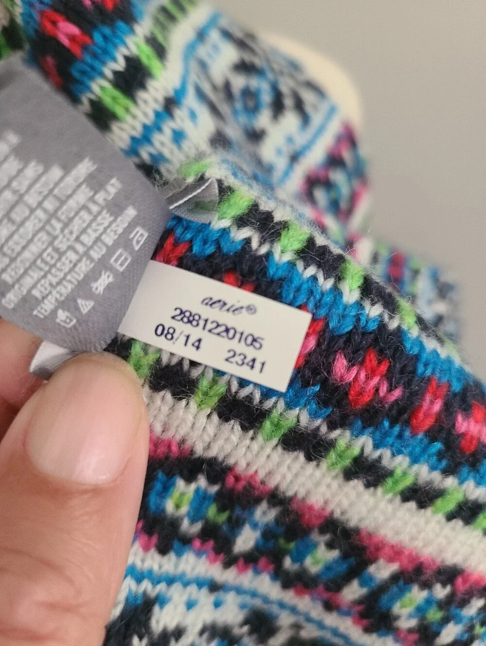 Vintage Deadstock Aerie Scarf Fair Isle Nordic Y2K Preppy Snowflake Crazy Stripe